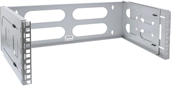 Muurbeugel voor 19 inch componenten | 24-40 cm diep | max. 12 kg | 4U | grijs
