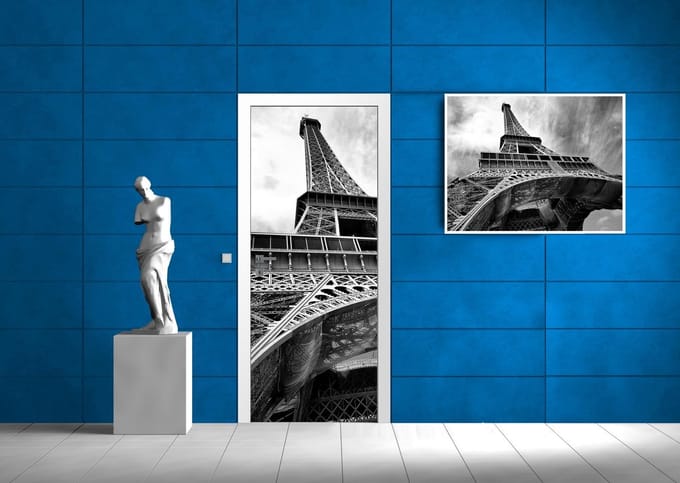 Paris Eiffel Tower Black White Photo Wallcovering