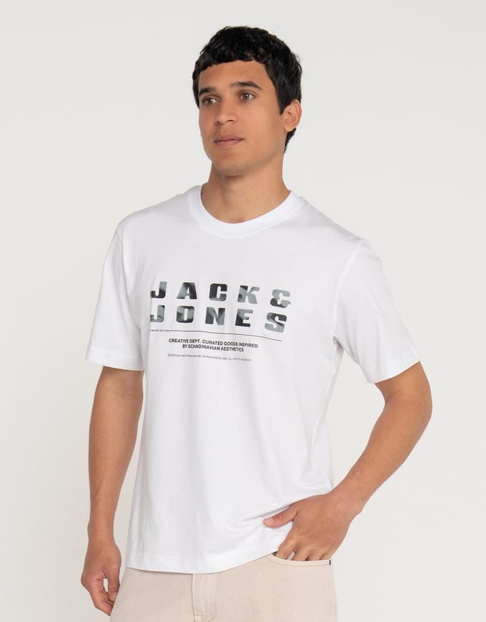 JACK&JONES - JCORECHARGE FRONT BRANDING TEE CRE JNR - Jongens - T-shirts