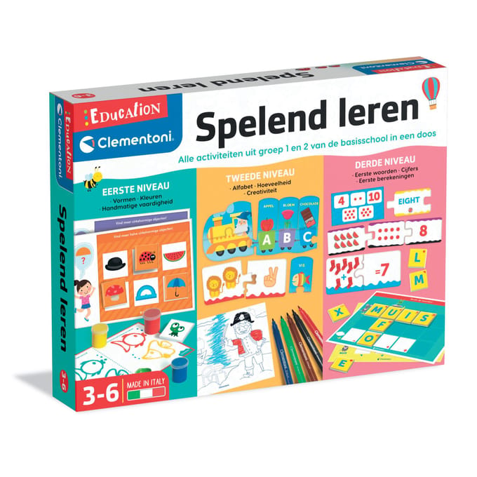 Clementoni - Spelend leren - Set educatieve spellen voor kleuters- voor 1e en 2e klas basisschool - Vanaf 3 jaar