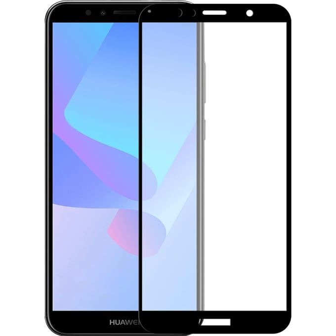 Huawei Y6 2018 screenprotector gehard glas Edge to Edge ? Zwart