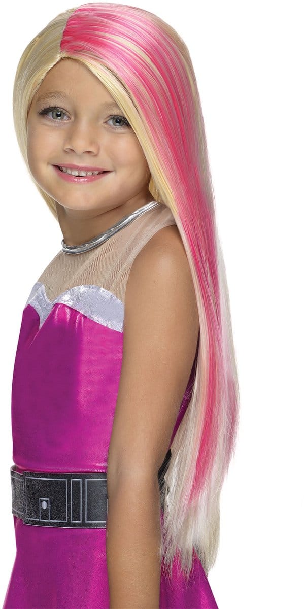 Barbie glitter pruik voor kinderen