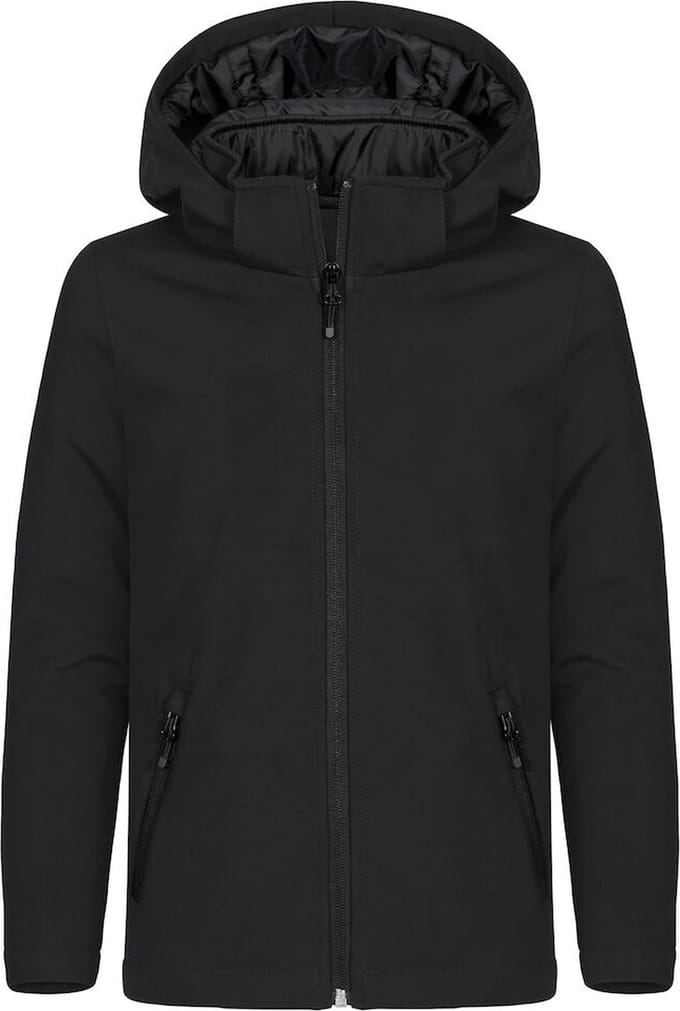 Clique Padded Hoody Softshell Junior 0200906 - Zwart - 110-120