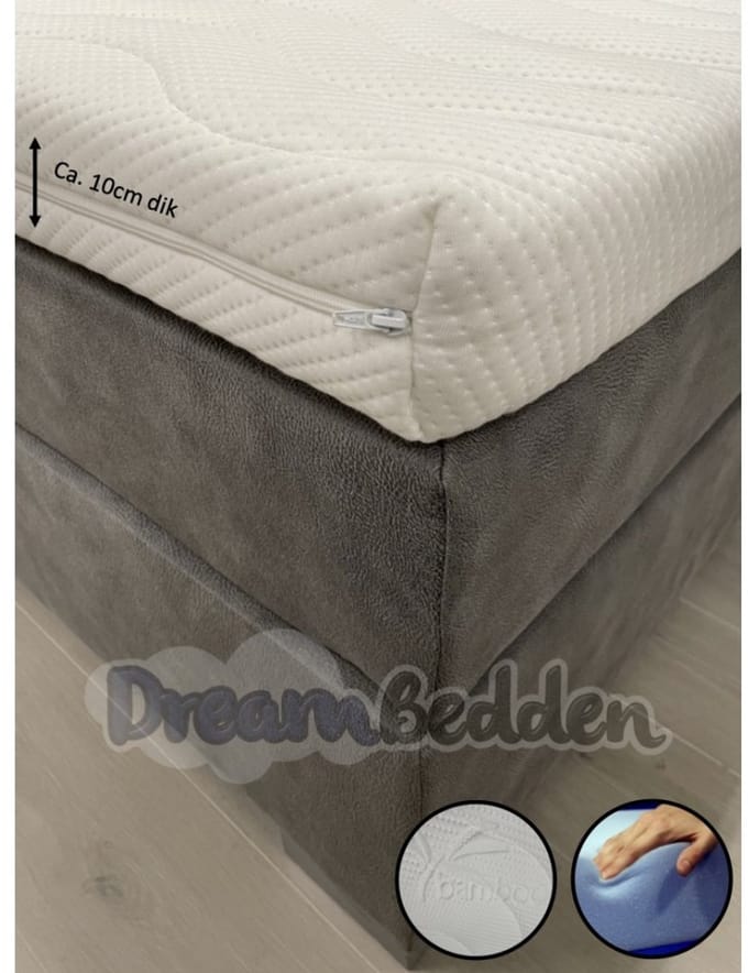Topper 80x220 Bamboo Hotel HR45 Koudschuim ca. 10cm dik Anti allergie
