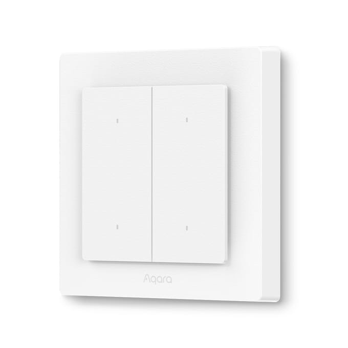 Aqara Light Switch H2 EU (4 Buttons 2 Channels) - White Frame with Dark Grey Buttons