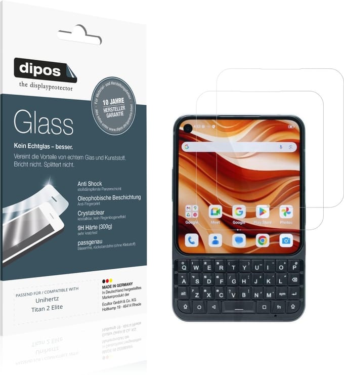 dipos – 2x Pantserfolie geschikt voor Unihertz Titan 2 Elite | 9H Screenprotector