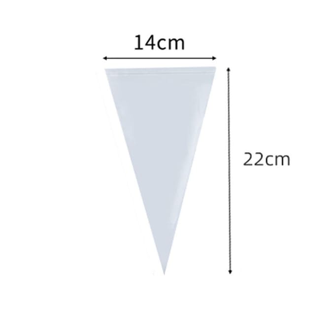Lot de 50 sachets de crème jetables épais, transparents, triangulaires, bicolores, pour presser les biscuits et les gâteaux white