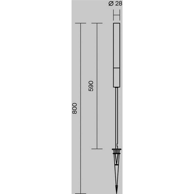 Maytoni LED tuinpadverlichting Flare, 59cm, grondspies, grafiet, IP65