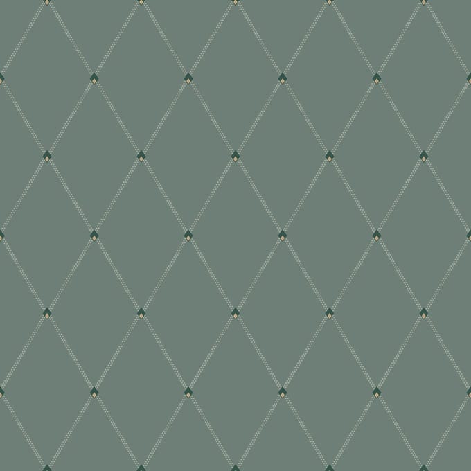 Boråstapeter Vliesbehang 3282 - Timeless Traditions - Grafisch Groen - 53cm x 10.05m