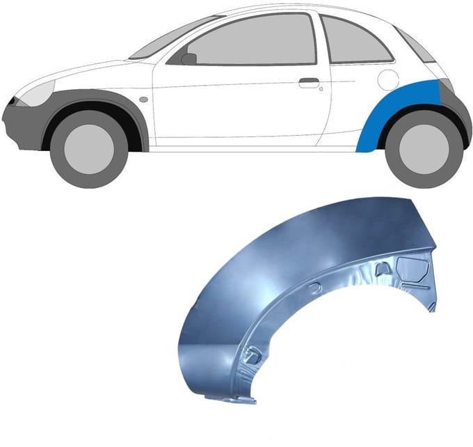 Reparatiepaneel achterspatbord voor Ford KA 1996-2008 / Links