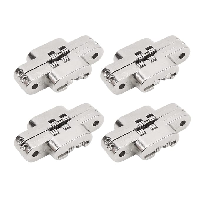 4 Stuks Mini Zinklegering Kruis Verborgen Scharnier 180 Graden Zwaai Sieradendoos Onzichtbaar Scharnier