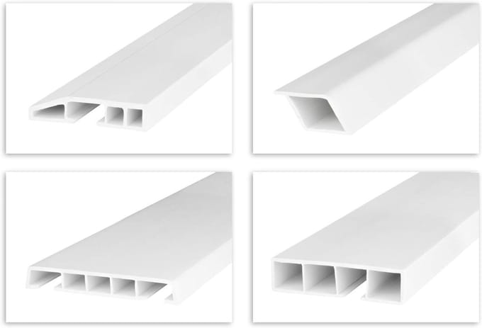 Afdeklijsten Speciale Vorm - PVC Profielen - Afwerken van Voegen - Holle Kamer Constructie - 2 meter - Wit