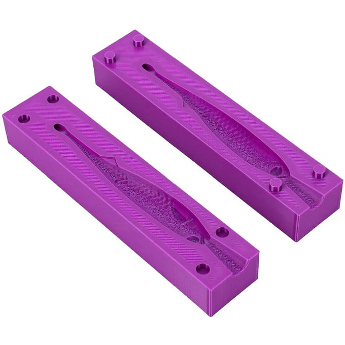 Zachte Kunstaas Mal Paars PETG Herbruikbare Compacte Biat Maakmal voor Doe-het-zelf Visuitrusting purple