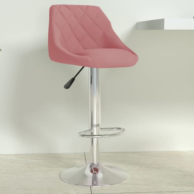 vidaXL - Barkruk - fluweel - roze