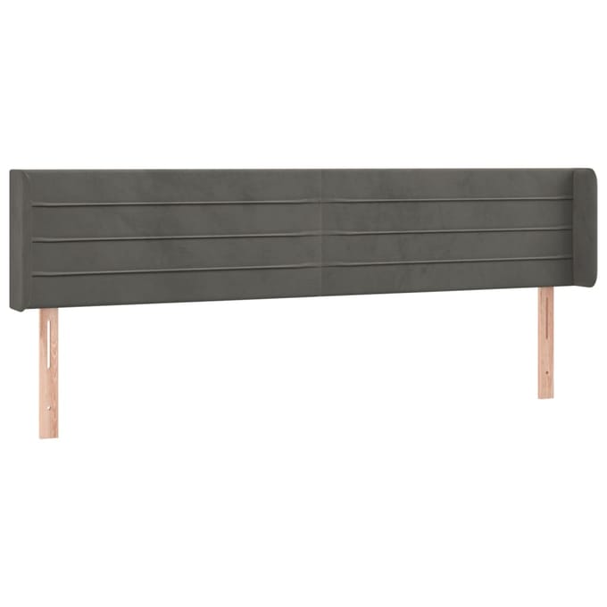 vidaXL - Hoofdbord - LED - 183x16x78/88 - cm - fluweel - donkergrijs