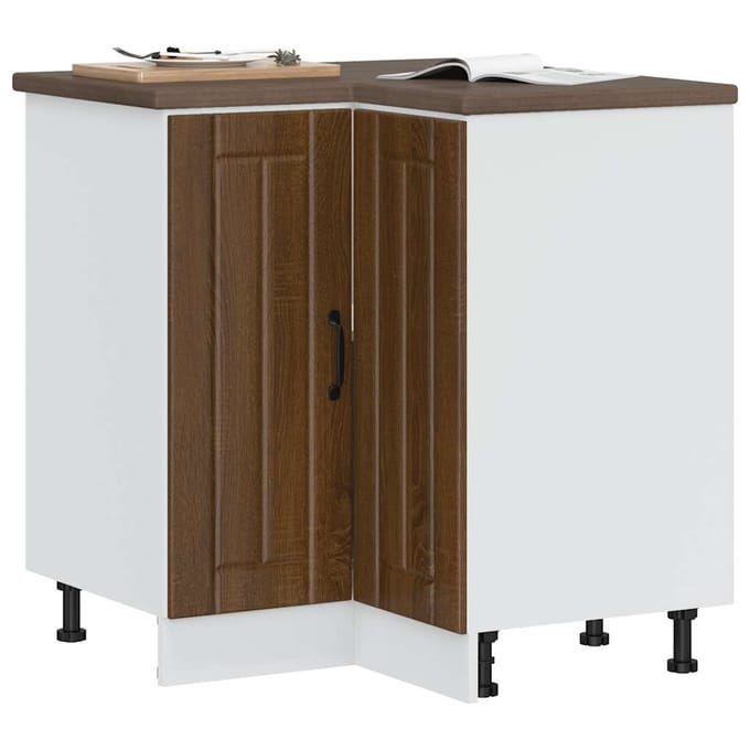 vidaXL - Keuken - hoekonderkast - Lucca - bewerkt - hout - bruin - eikenkleur