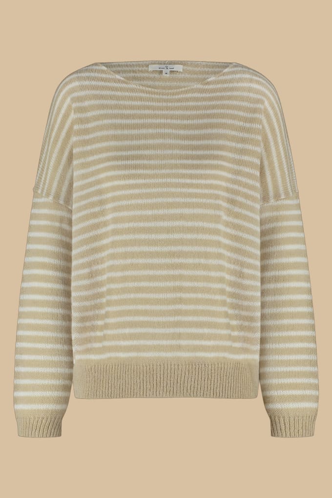 Circle of Trust Reign Knit Fresh Tan Stripe Maat: L | Sweaters Outlet | Dames | Beige