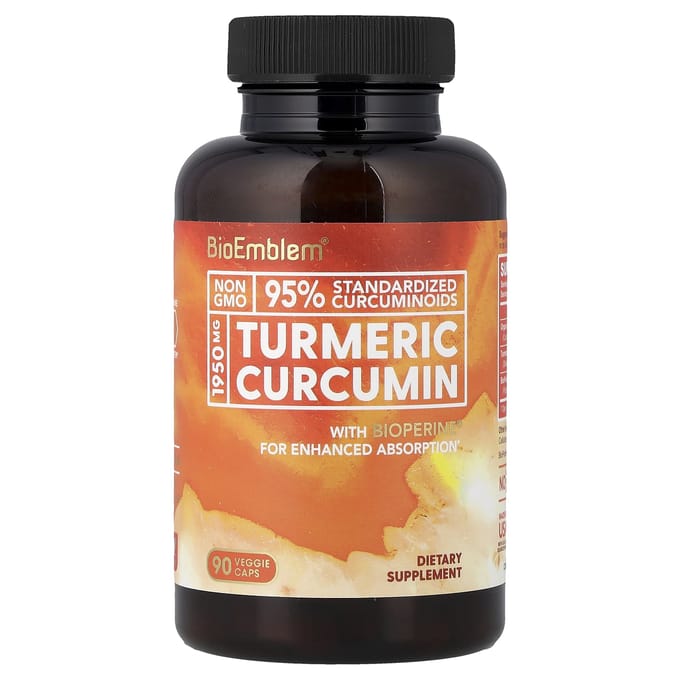 BioEmblem, Kurkuma Curcumine, 90 vegetarische capsules