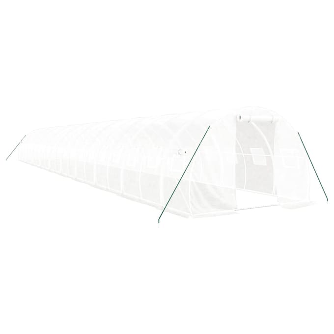 vidaXL - Tuinkas - met - stalen - frame - 60 - m² - 20x3x2 - m - wit