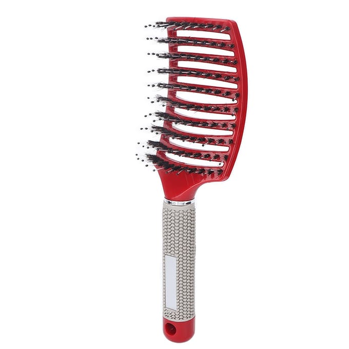 Gebogen Vent Styling Haarborstel Professionele Paddle Ontwarborstel Ontwarrende Borstel voor Nat Droog Krullend rood
