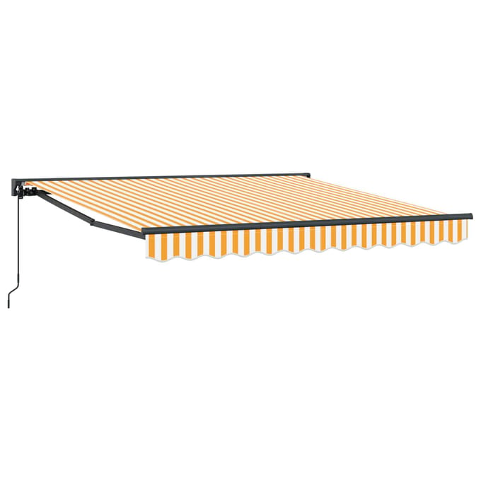 vidaXL Zijde Frame Geel en Wit 300 x 250 cm Polyester met PU-coating