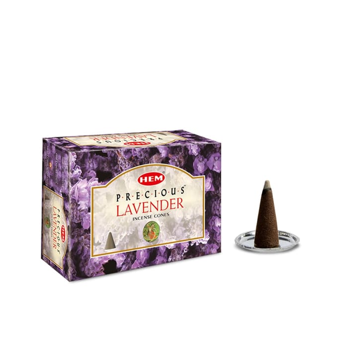 Cône d'encens HEM Lavande Précieuse (MAÏS LAVANDE) Paquet de 12
