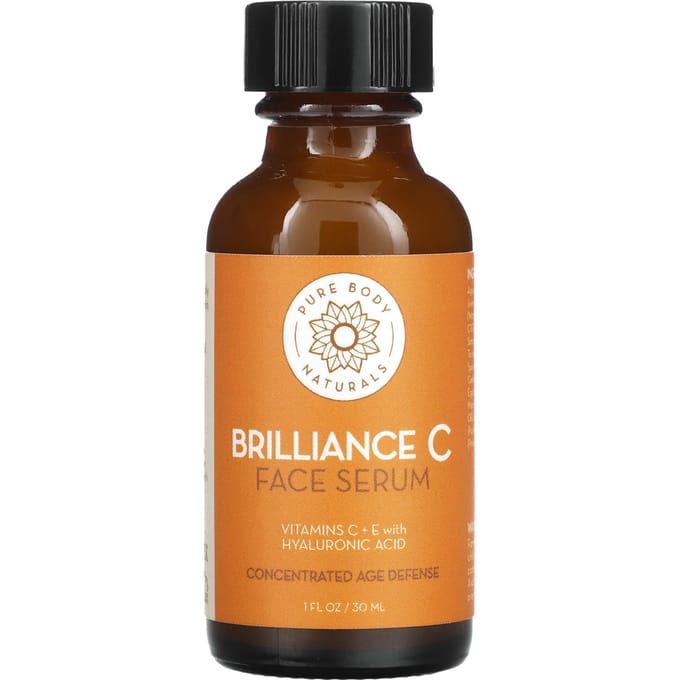 Pure Body Naturals, Brilliance C Face Serum, 1 fl oz (30 ml) orange