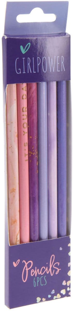 Grijze Schoolpotloden Pastel, 6st.