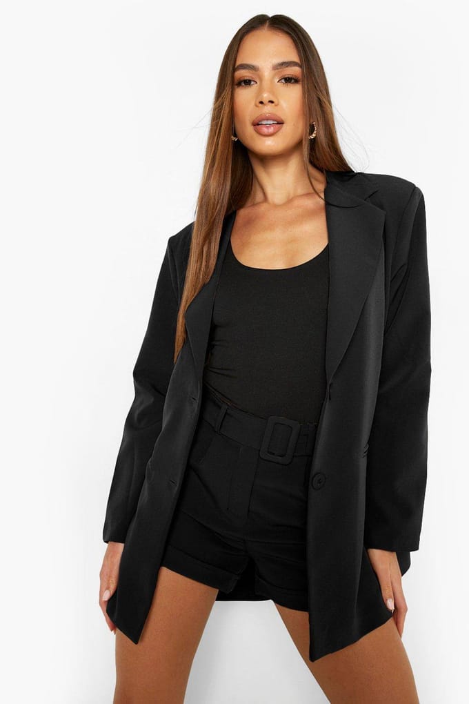 boohoo Dames Oversized Getailleerde Blazer | Black | Maat: 6