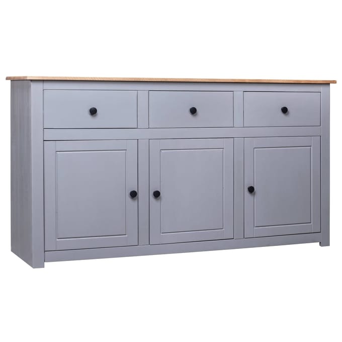 vidaXL - Dressoir - Panama - Range - 135x40x80 - cm - massief - grenenhout - grijs