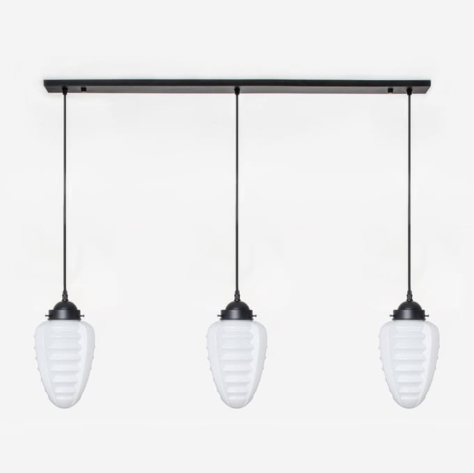 3 x Parole lampen aan plafondbalk Moonlight - Art Deco Trade