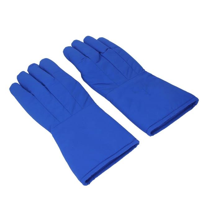 1 Paar 38cm Antivrieshandschoenen Lage Temperatuur Beschermende Handschoenen voor Laboratorium Vloeibare Stikstof Droog blue