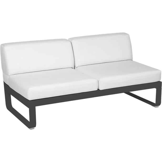 Fermob BELLEVIE 2-zits middenmodule - 47 antraciet mat - 81 witgrijs
