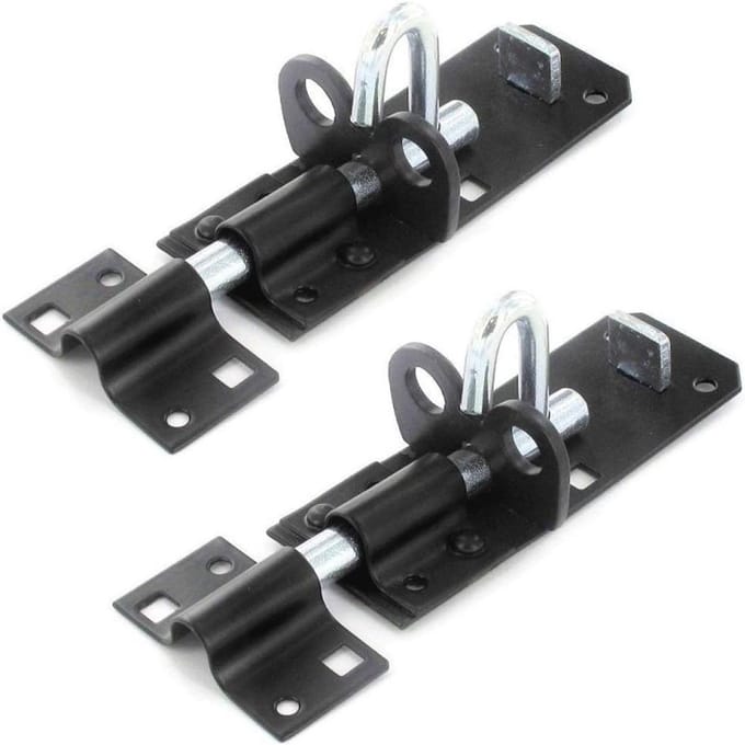 Sterke schuifbare afsluitbare padbolt (8 inch) voor schuurdeuren en poorten, 2 stuks