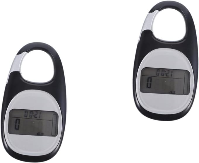 Stappenteller Set - Wandelmeter Clip - Activiteit Meten - 3D Sensor Technologie - 7.5x4x1.2cm - Wit