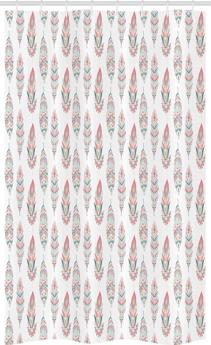 ABAKUHAUS Feder douchegordijn – 120 x 180 cm – polyester – donker koraal