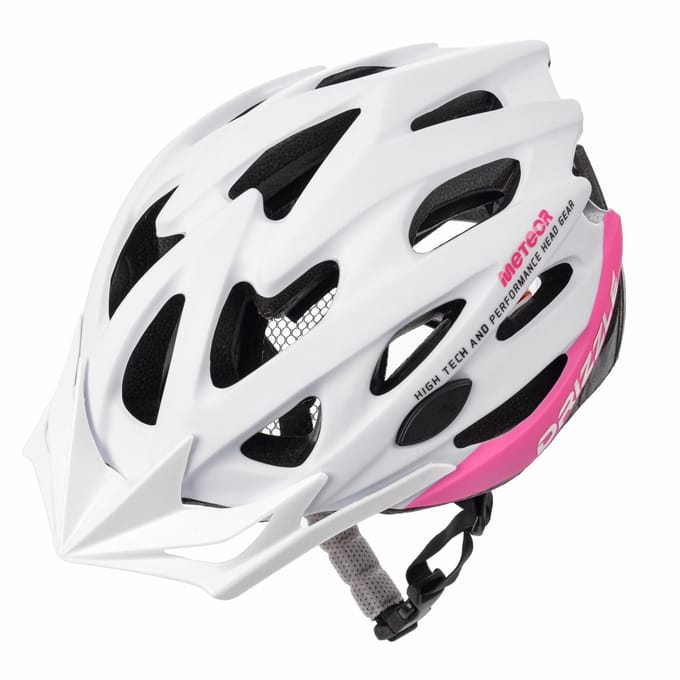 Meteor - Fietshelm - MV29 Drizzle - maat L 58-61 cm wit/roze