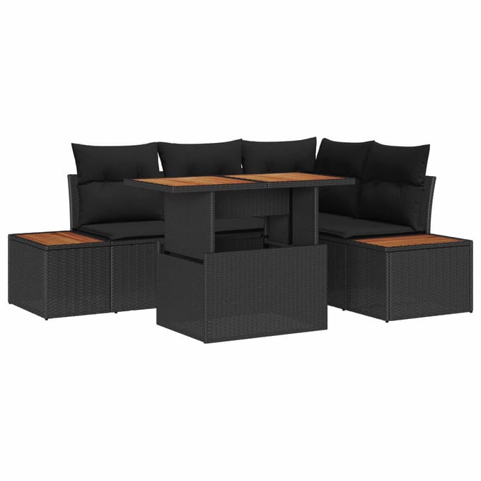vidaXL - Tuinbank - Set - 5 - st - Zwart - en - Bruin