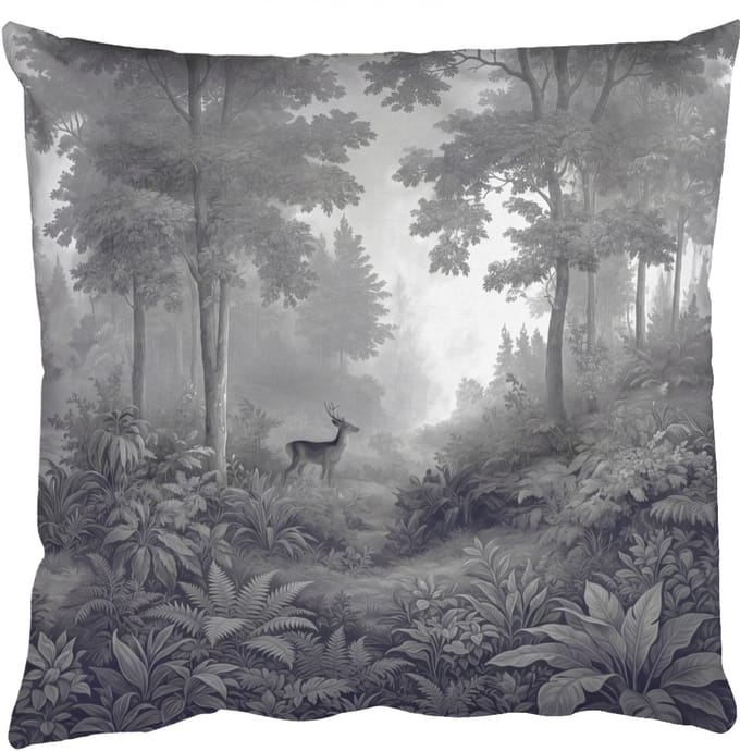Sierkussens - Kussentjes Woonkamer - 50x50 cm - Bos - Hert - Zwart - Wit