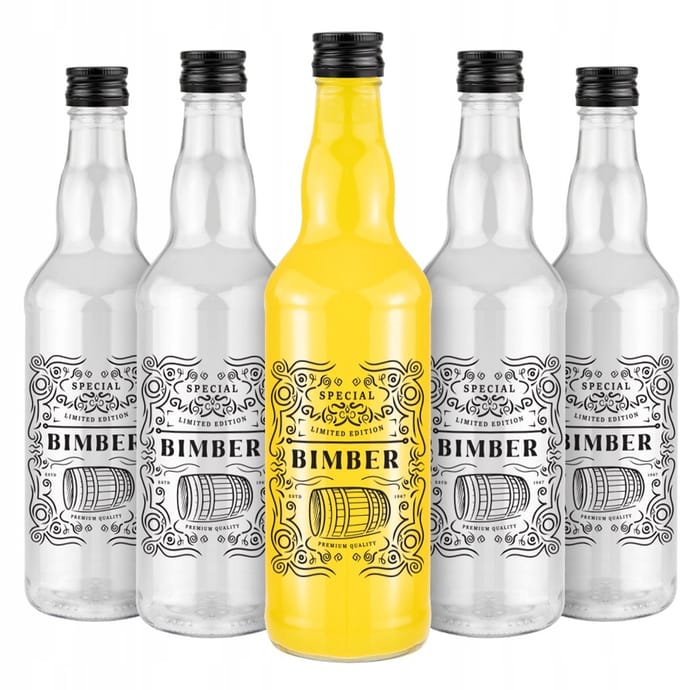 Bimberek - Monopol Fles - 500ml - Korte Doppen 28mm - Gegraveerd