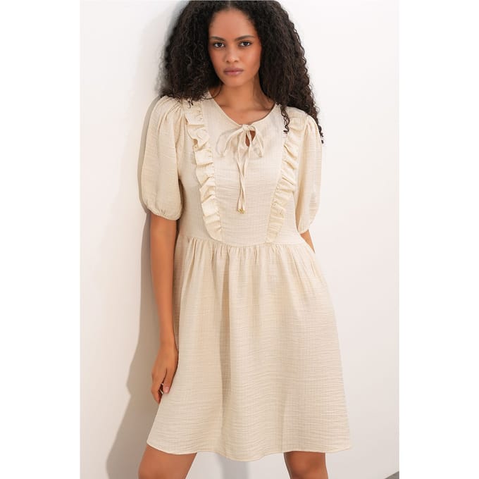 Dames A-lijn Mini Smock Jurk