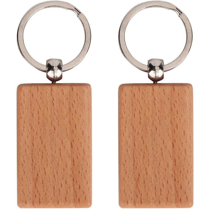 10 STKS Beukenhout Sleutelhanger Sleutellabels Sleutelhangers DIY Kleding Tas Decoratie brown