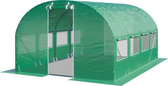 Tunnelkas 3x4m PE-zeil 180g/m² groen transparant