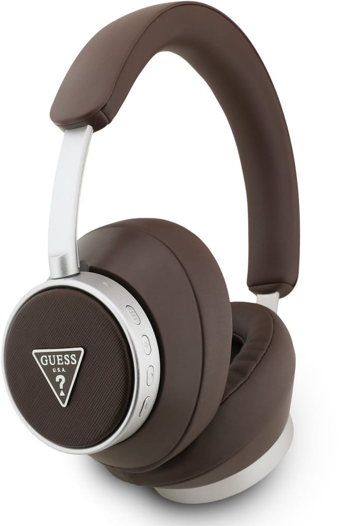 Guess PU Saffiano Triangle Logo ENC Headphone - Geschikt voor Bluetooth Smartphones - Bruin