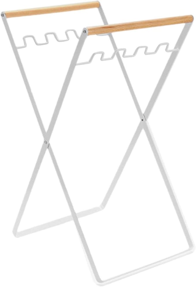 Tuinafvalzakhouder - Afvalzak rek - Afval sorteren - Opvouwbaar frame - 60 x 27 x 3 cm - Wit