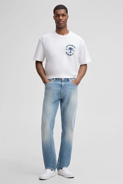 regular fit T-shirt van puur katoen model 'KARAN'
