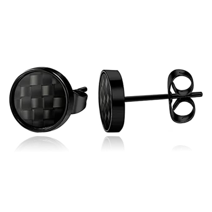 LGT JWLS Stud Oorbellen - Carbon Zwart-8mm
