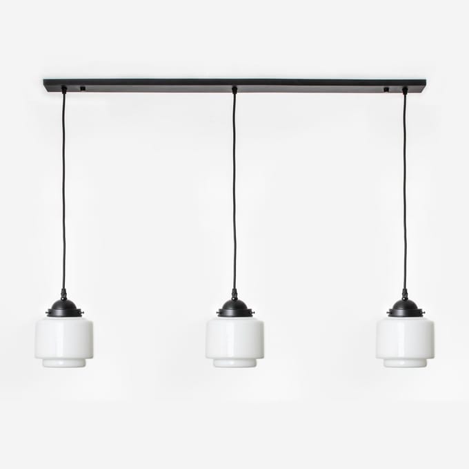 3 x Getrapte Cilinder Small lampen aan plafondbalk Moonlight - Art Deco Trade