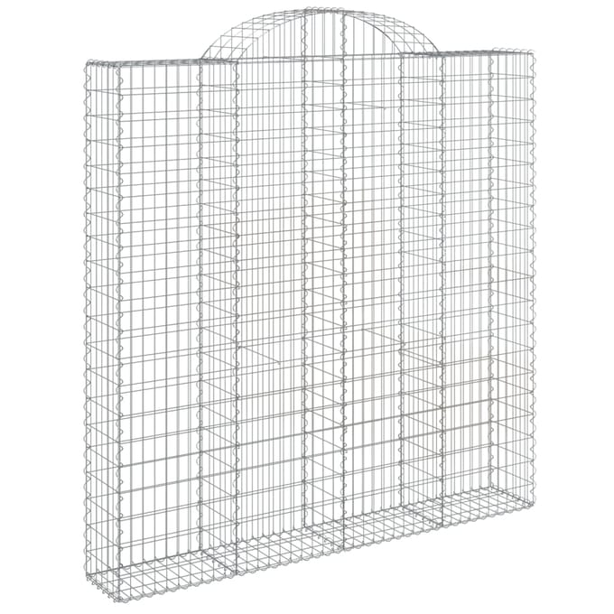 vidaXL - Schanskorf - gewelfd - 200x30x200/220 - cm - gegalvaniseerd - ijzer