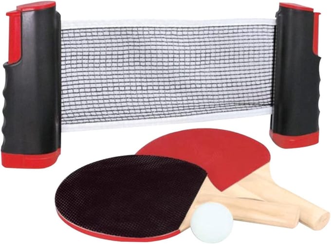 Tafeltennis Set - Pingpong Uitrusting - Indoor Spel - Uitschuifbaar Net - Blauw